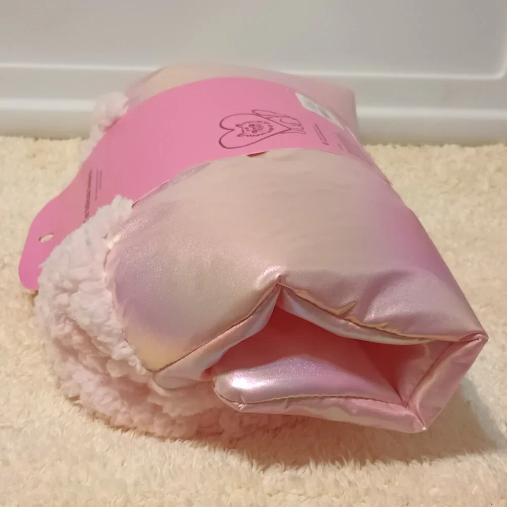 NWT ~ Boots & Barkley Pink Colored Sherpa Plush Cat Crinkle Bag Toy/Sleeping Bag
